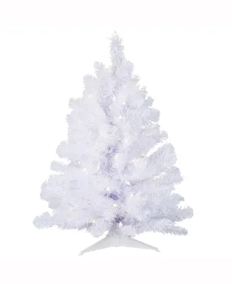 Vickerman 3 ft Crystal White Spruce Artificial Christmas Tree With 50 Clear Lights