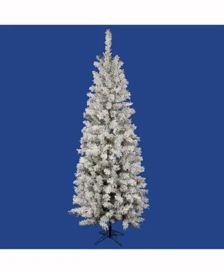 Vickerman 5.5 ft Flocked Pacific Artificial Christmas Tree With 200 Multi