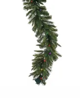 Vickerman 6 ft Cashmere Garland 30 Multi-Colored Led Battery Operated Lights