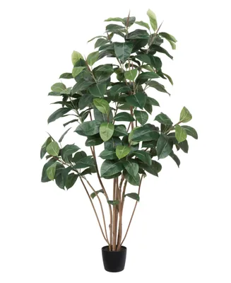 Vickerman 6' Potted Artificial Green Rubber Tree