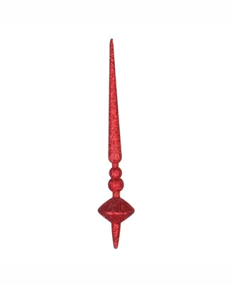 Vickerman 12" Red Glitter Cupola Finial