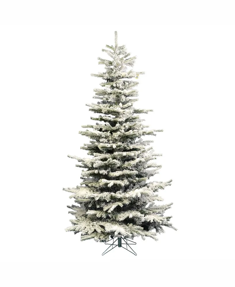 Vickerman 8.5 ft Flocked Sierra Fir Slim Artificial Christmas Tree Unlit