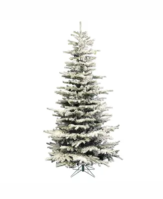 Vickerman 8.5 ft Flocked Sierra Fir Slim Artificial Christmas Tree Unlit