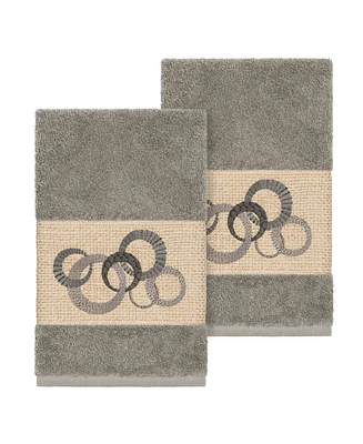 Linum Home Annabelle 2-Pc. Embellished Hand Towel Set