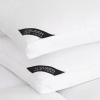 J Queen New York Regency Allergen Barrier Medium Density Down Alternative 300 Thread Count Cotton Sateen Pillows