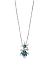 Effy Blue Topaz (9/10 ct.t.w.) and Diamond Accent Pendant in Sterling Silver