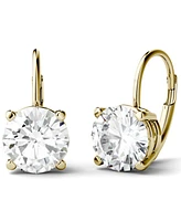 Moissanite Leverback Earrings (3 ct. t.w. Diamond Equivalent) 14k White or Yellow Gold