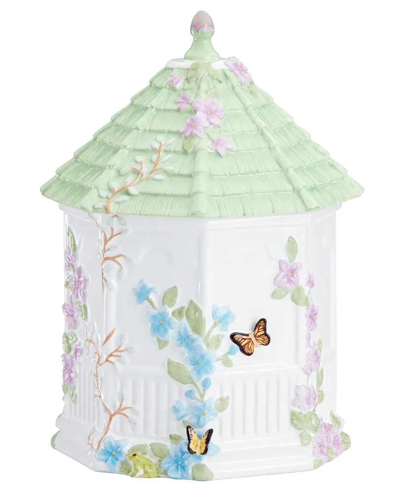 Lenox Butterfly Meadow Porcelain Figural Gazebo Cookie Jar