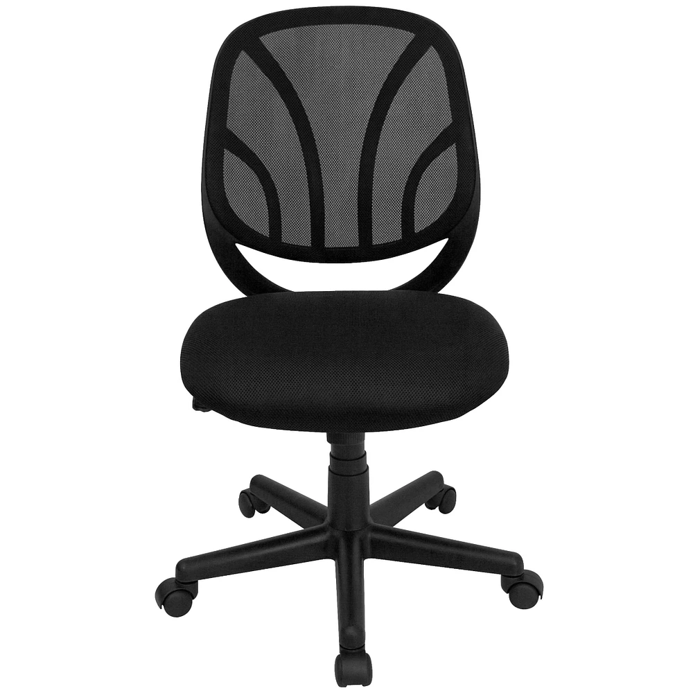Y-Go Chair Mid-Back Black Mesh Swivel Task Chair