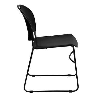 Hercules Series 880 Lb. Capacity Black Ultra-Compact Stack Chair With Black Frame