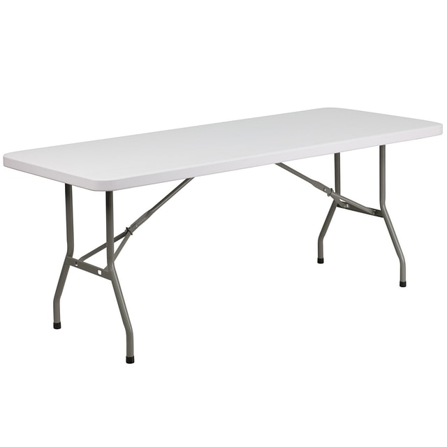 30''W X 72''L Granite White Plastic Folding Table