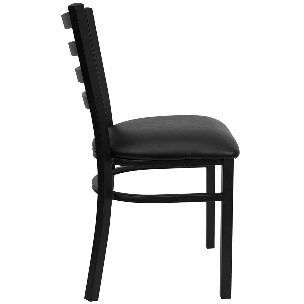 Hercules Series Black Ladder Back Metal Restaurant Chair