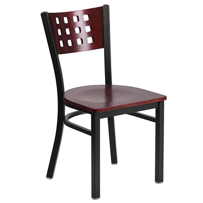 Hercules Series Black Cutout Restaurant Chair