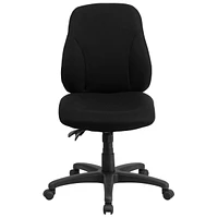 Mid-Back Black Fabric Multifunction Ergonomic Swivel Task Chair