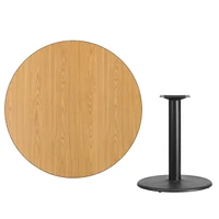 42'' Round Natural Laminate Table Top With 24'' Round Table Height Base