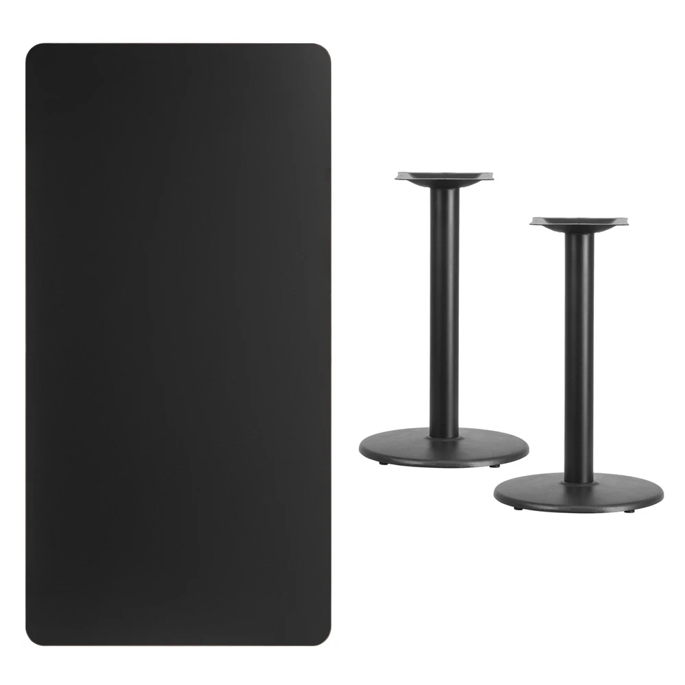 30'' X 60'' Rectangular Black Laminate Table