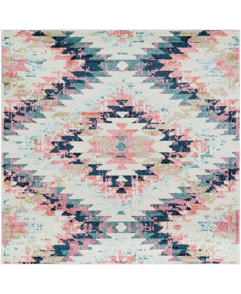 Livabliss Anika Ani-1027 White 6'7" Square Area Rug