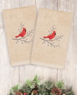 Linum Home Christmas Cardinal 100% Turkish Cotton 2-Pc. Hand Towel Set