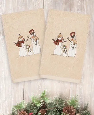 Linum Home Christmas Snow Family 100% Turkish Cotton 2-Pc. Hand Towel Set