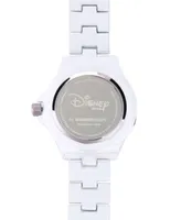 Disney Mickey Mouse Women's White Enamel Sparkle Alloy Watch