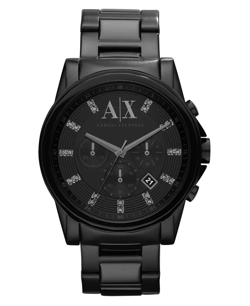 A|X Armani Exchange Men's Chronograph Black Stainless Steel Bracelet Watch 45mm