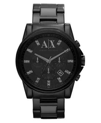 A|X Armani Exchange Men's Chronograph Black Stainless Steel Bracelet Watch 45mm
