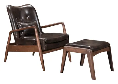 Zuo Bully Lounge Chair and Ottoman