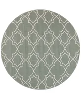 Closeout! Surya Alfresco Alf-9589 Sage 5'3" Round Area Rug, Indoor/Outdoor