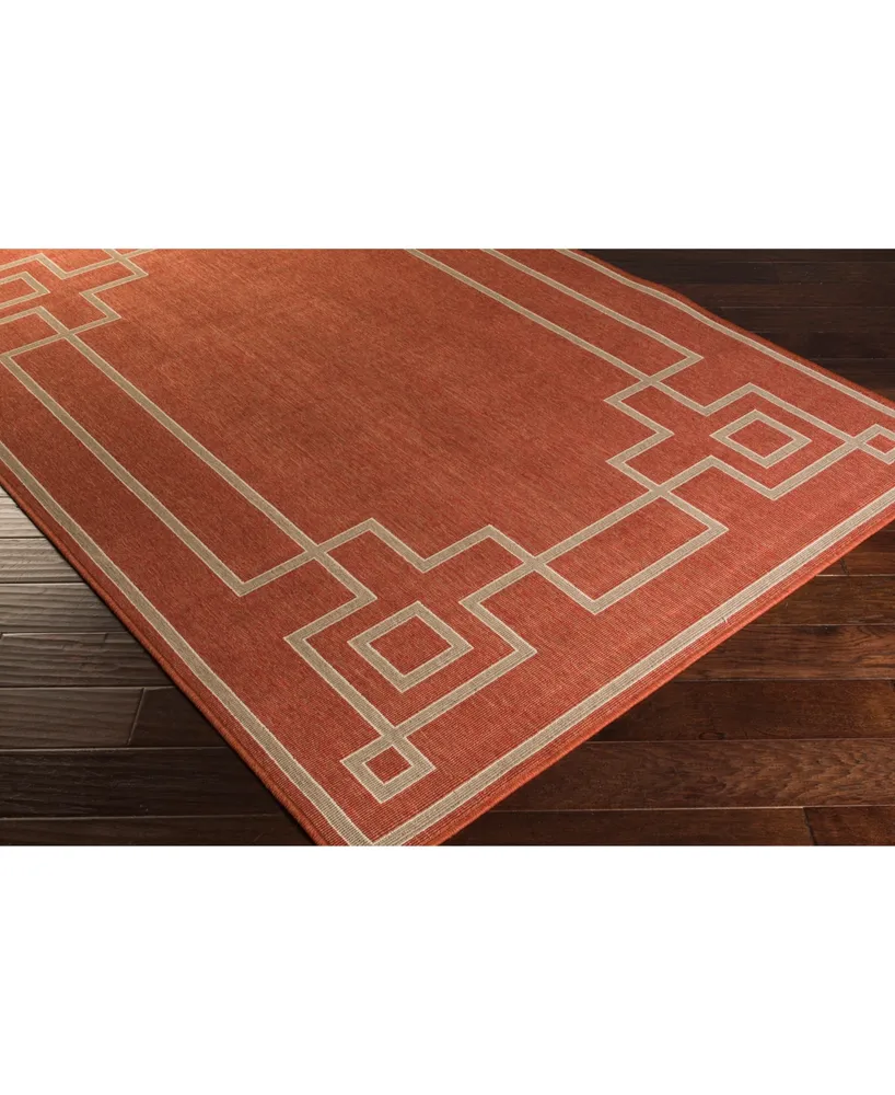 Livabliss Alfresco Alf-9631 Rust 6' x 9' Area Rug, Indoor/Outdoor