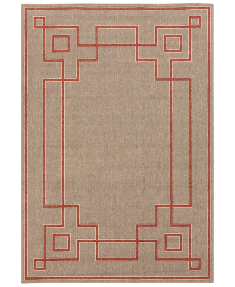 Closeout! Livabliss Alfresco Alf-9633 Rust 2'3" x 4'6" Area Rug, Indoor/Outdoor