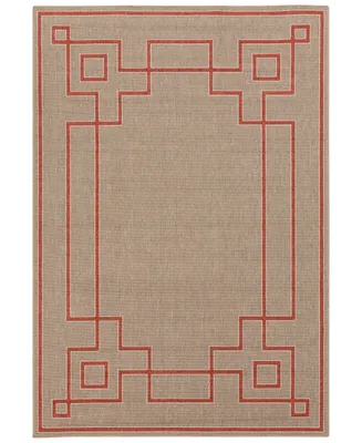 Closeout! Livabliss Alfresco Alf-9633 Rust 2'3" x 4'6" Area Rug, Indoor/Outdoor