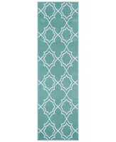 Livabliss Alfresco Alf-9653 Teal 2'3" x 11'9" Runner Area Rug, Indoor/Outdoor