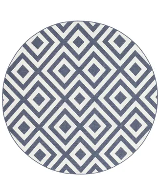 Surya Alfresco Alf-9657 Charcoal 5'3" Round Area Rug, Indoor/Outdoor