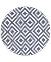 Surya Alfresco Alf-9657 Charcoal 5'3" Round Area Rug, Indoor/Outdoor