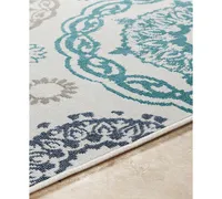 Closeout! Surya Alfresco Alf-9665 Teal 2'3" x 4'6" Area Rug, Indoor/Outdoor