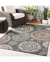 Closeout! Surya Alfresco Alf-9668 Black 2'3" x 4'6" Area Rug, Indoor/Outdoor