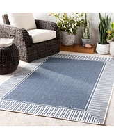 Livabliss Alfresco Alf-9682 Charcoal 5'3" Round Area Rug, Indoor/Outdoor