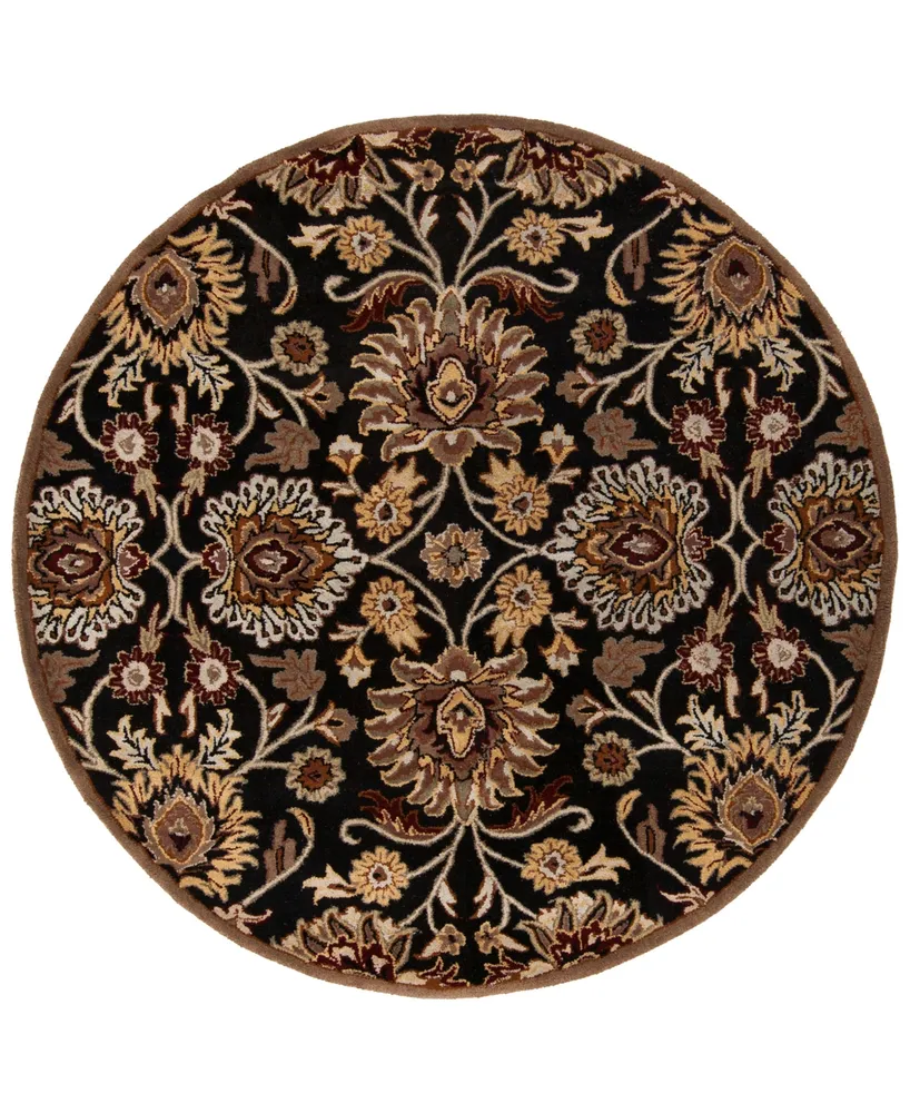 Livabliss Caesar Cae-1053 Black 4' Round Area Rug