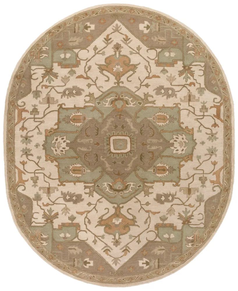 Livabliss Caesar Cae-1143 Khaki 6' x 9' Oval Area Rug