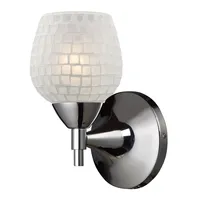 Celina 1-Light Sconce in Polished Chrome and Snow White