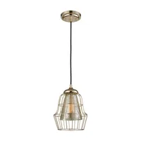 Yardley 1 Light Pendant in Polished Gold with Mercury Glass