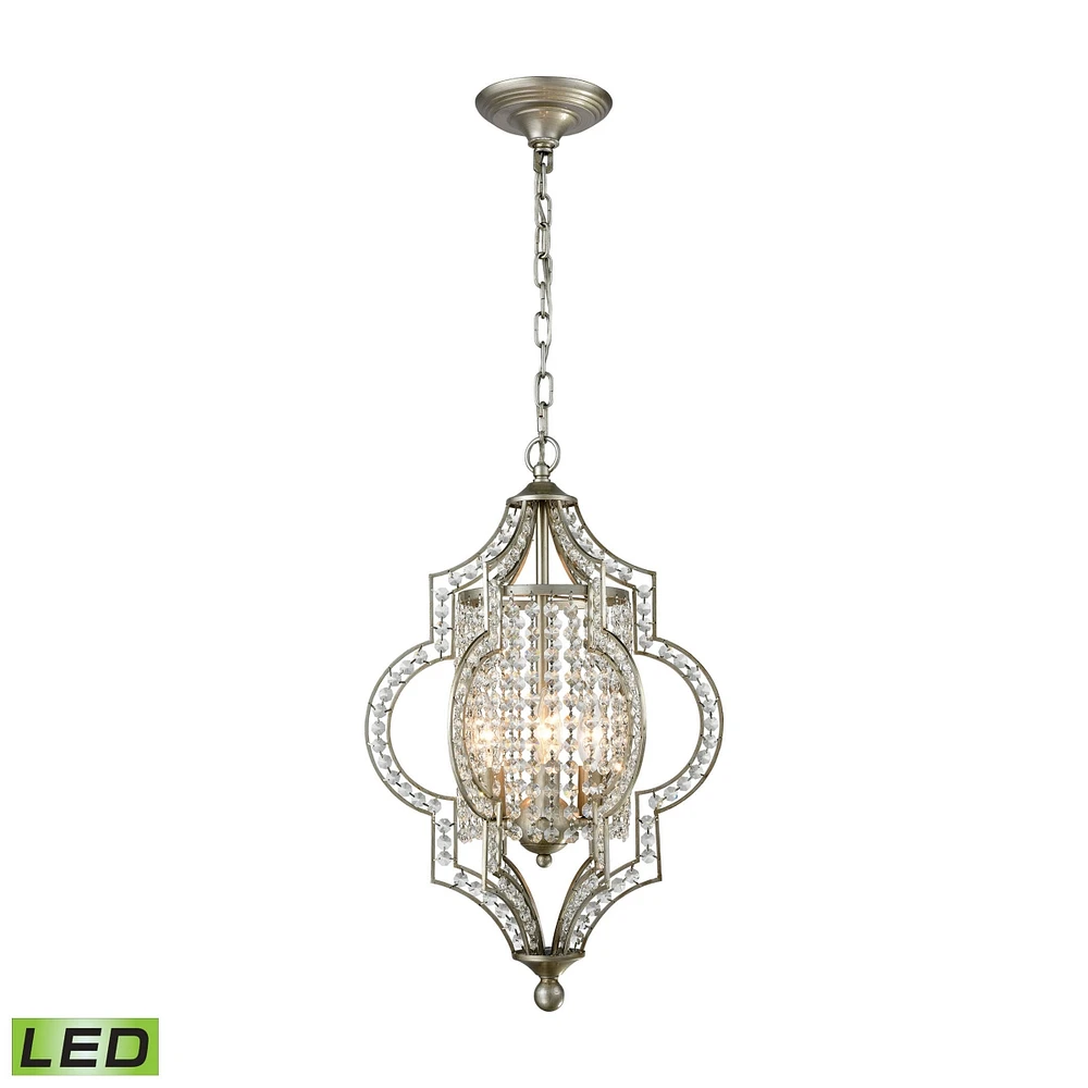 Gabrielle 3 Light Chandelier in Aged Silver