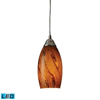 Galaxy 1-Light Pendant in Brown and Satin Nickel Finish