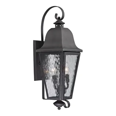 Forged Brookridge Collection 3 light outdoor sconce in Charcoal