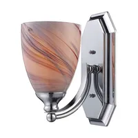 Vanity 1 Light Chrome Finish with Creme Glass