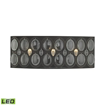 Serai 3 Light Vanity in Oil Rubbed Bronze with Clear Glass