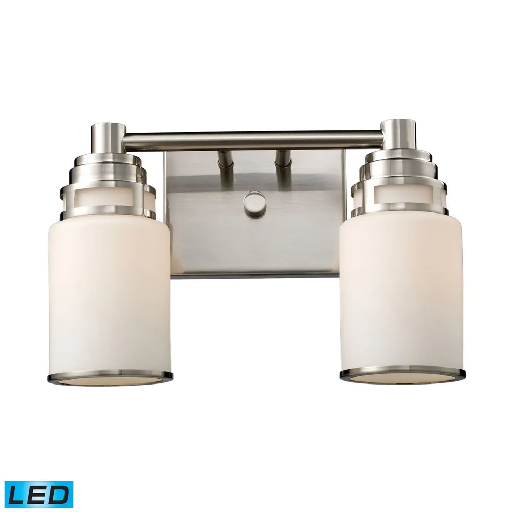 Bryant 2-Light Vanity in Satin Nickel - Led, 800 Lumens (1600 Lumens Total) with Full Scale Dimming Range