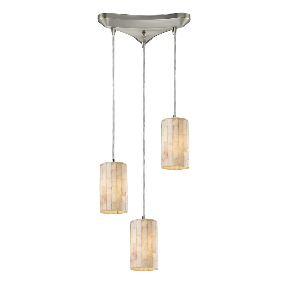 Coletta 3-Light Pendant Stone in Satin Nickel