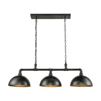 Mulvaney 3 Light Billiard Light in Black/Brushed Gold Accents