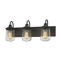 Hamel Light Vanity in Oil Rubbed Bronze with Clear Seedy Glass